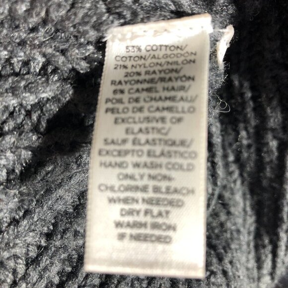 Loft Cotton Cable Knit Asymmetrical Sweater Gray Medium - Picture 8 of 13